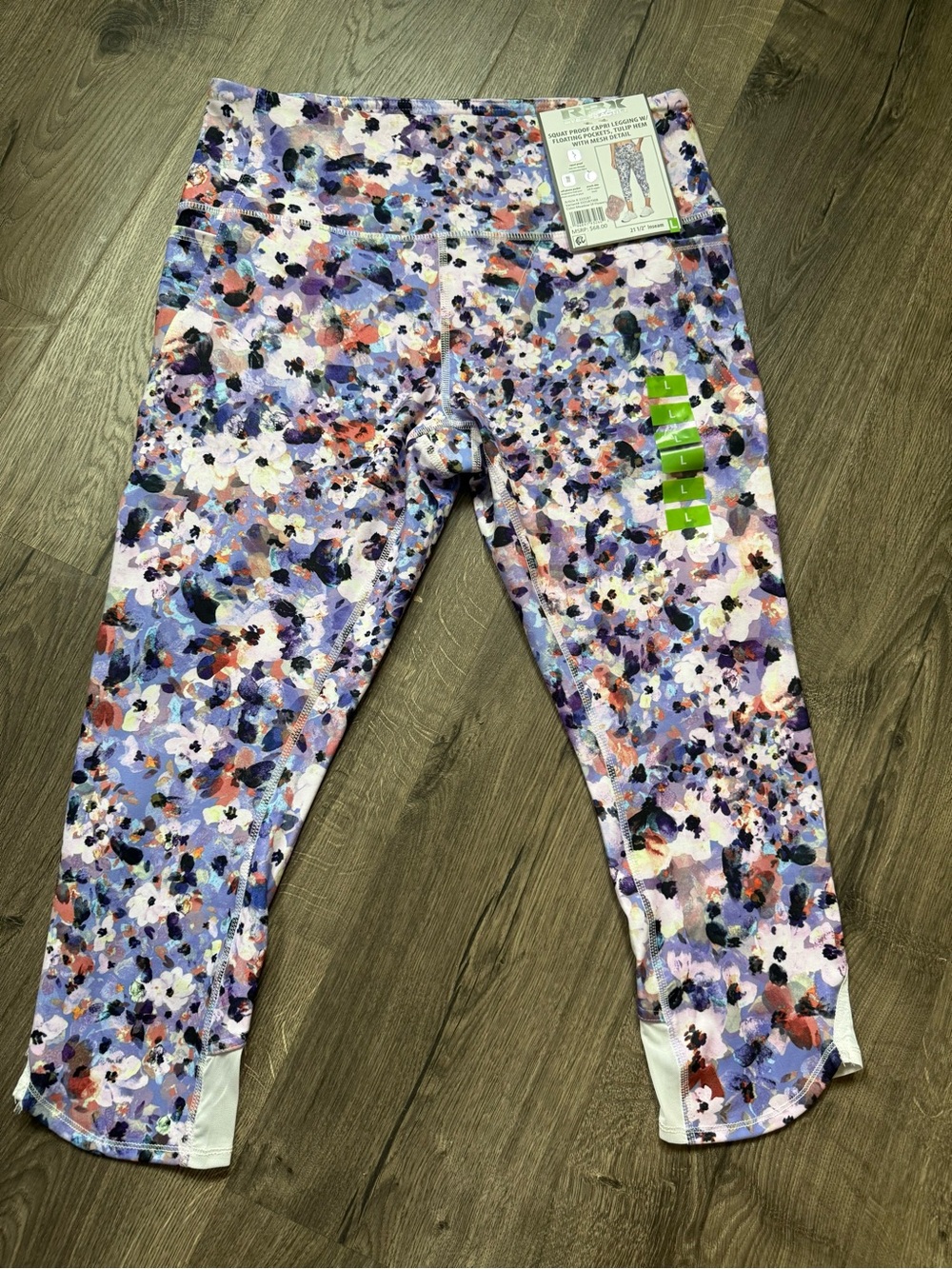 RBX Lavender Multi-Color Floral Capri Leggings